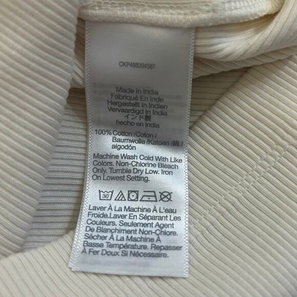 NWT Madewell Garment-Dyed Ribbed Crewneck Pocket Tee Vintage Ivory Size XXS - Picture 9 of 9